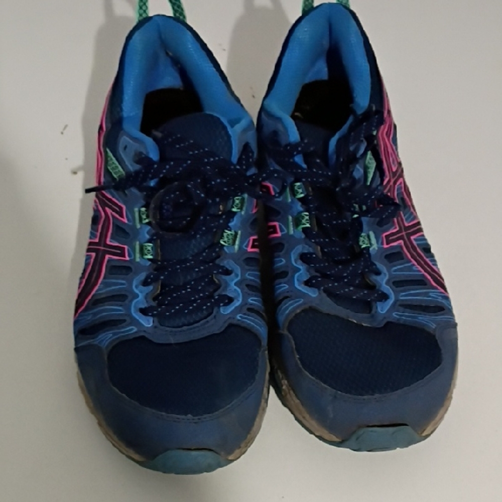 Asics Women's Blue and Pink Athletic Shoes